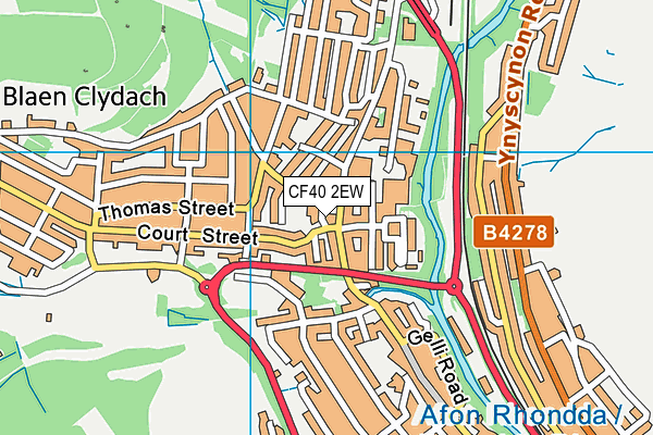 CF40 2EW map - OS VectorMap District (Ordnance Survey)