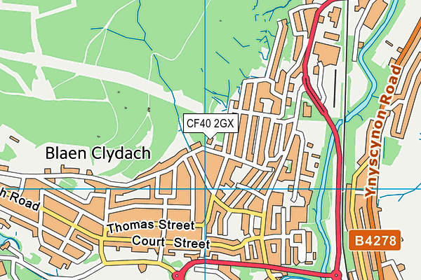 CF40 2GX map - OS VectorMap District (Ordnance Survey)