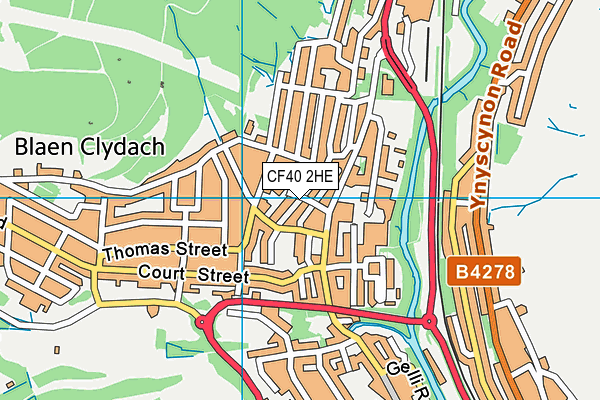 CF40 2HE map - OS VectorMap District (Ordnance Survey)