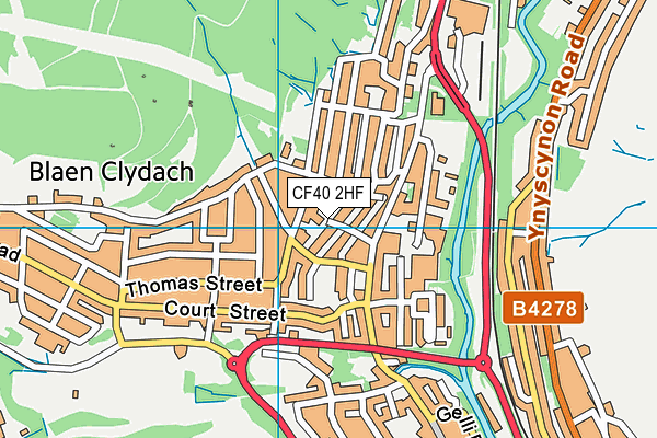 CF40 2HF map - OS VectorMap District (Ordnance Survey)