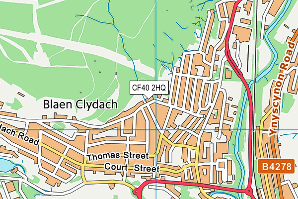 CF40 2HQ map - OS VectorMap District (Ordnance Survey)