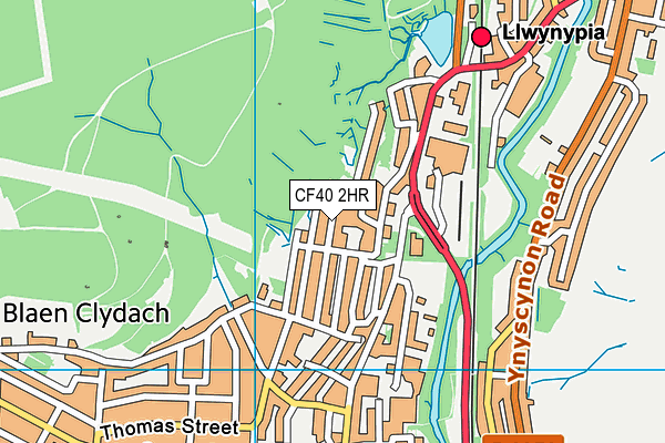 CF40 2HR map - OS VectorMap District (Ordnance Survey)