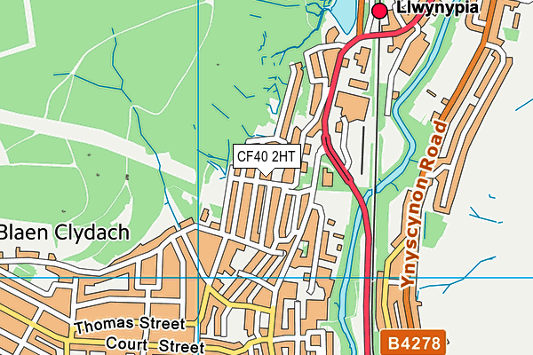 CF40 2HT map - OS VectorMap District (Ordnance Survey)