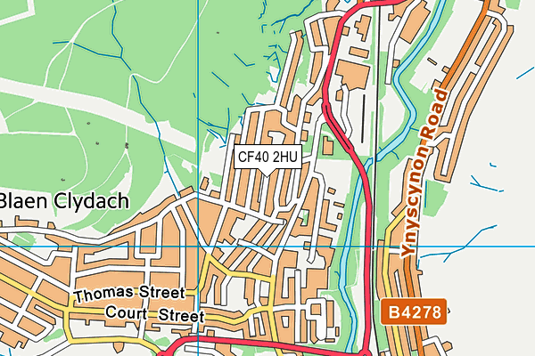 CF40 2HU map - OS VectorMap District (Ordnance Survey)