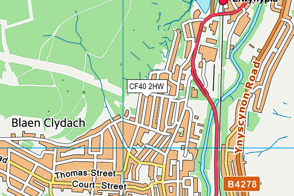 CF40 2HW map - OS VectorMap District (Ordnance Survey)