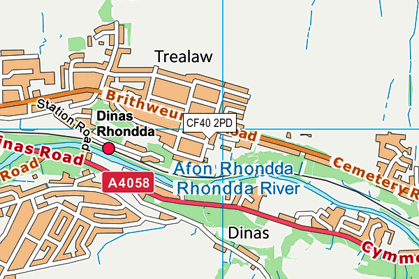 CF40 2PD map - OS VectorMap District (Ordnance Survey)