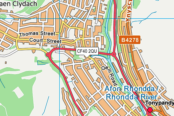 CF40 2QU map - OS VectorMap District (Ordnance Survey)