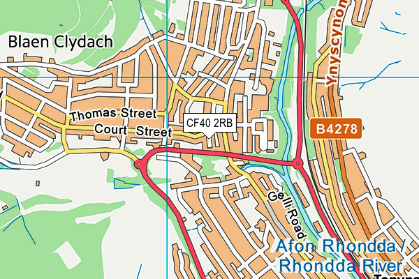 CF40 2RB map - OS VectorMap District (Ordnance Survey)