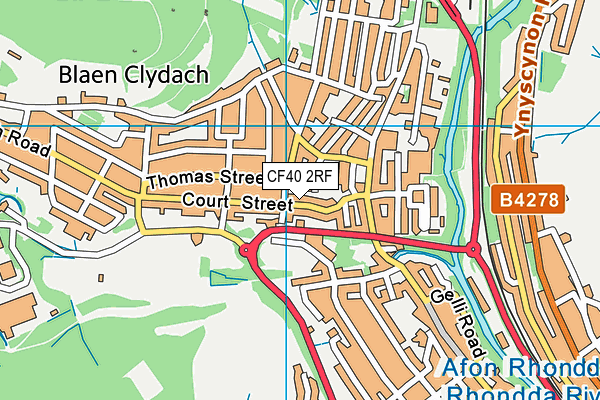 CF40 2RF map - OS VectorMap District (Ordnance Survey)