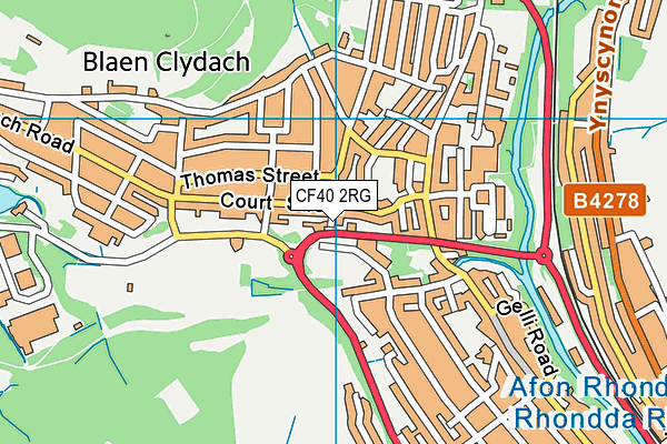 CF40 2RG map - OS VectorMap District (Ordnance Survey)