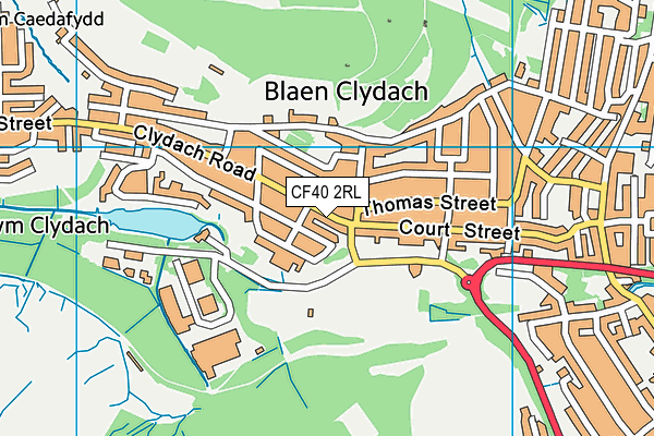 CF40 2RL map - OS VectorMap District (Ordnance Survey)