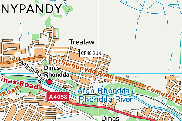 CF40 2UN map - OS VectorMap District (Ordnance Survey)