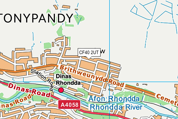 CF40 2UT map - OS VectorMap District (Ordnance Survey)