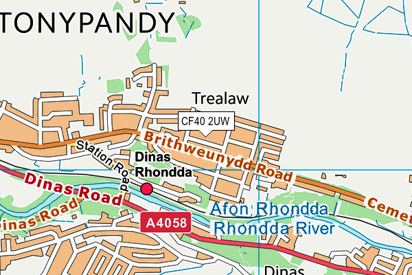 CF40 2UW map - OS VectorMap District (Ordnance Survey)