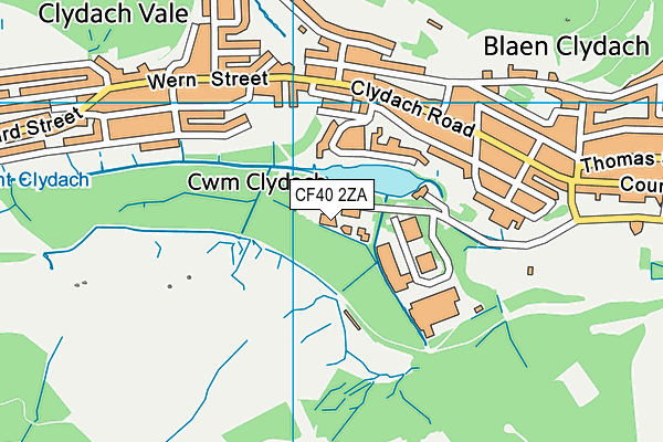 CF40 2ZA map - OS VectorMap District (Ordnance Survey)