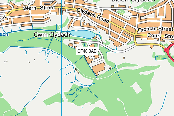 CF40 9AD map - OS VectorMap District (Ordnance Survey)