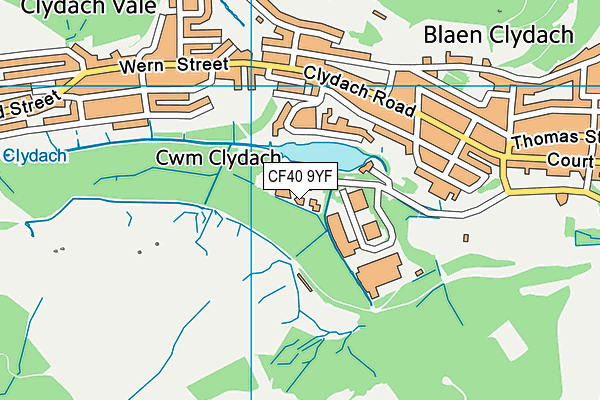 CF40 9YF map - OS VectorMap District (Ordnance Survey)