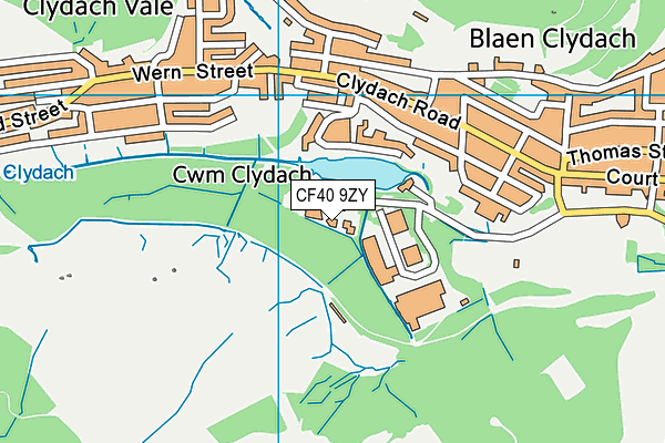 CF40 9ZY map - OS VectorMap District (Ordnance Survey)