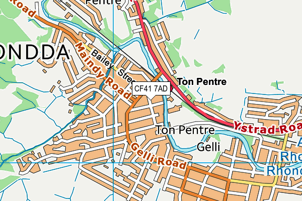 CF41 7AD map - OS VectorMap District (Ordnance Survey)