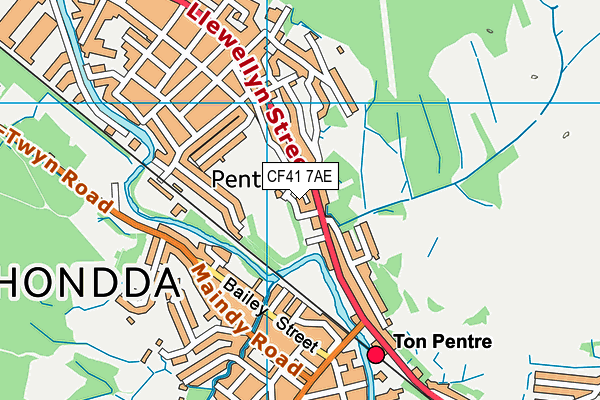 CF41 7AE map - OS VectorMap District (Ordnance Survey)