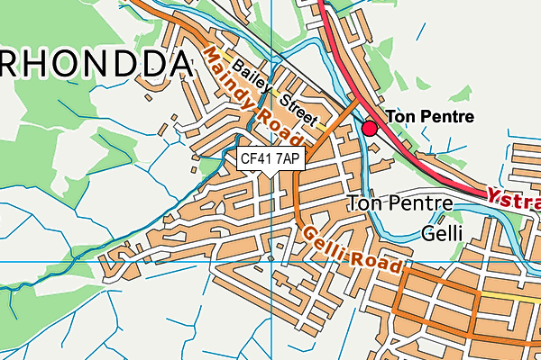 CF41 7AP map - OS VectorMap District (Ordnance Survey)