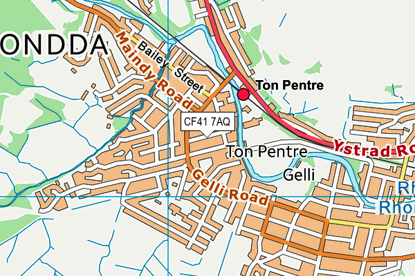 CF41 7AQ map - OS VectorMap District (Ordnance Survey)