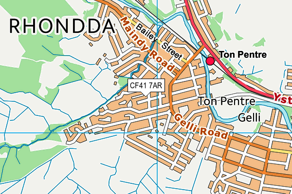 CF41 7AR map - OS VectorMap District (Ordnance Survey)