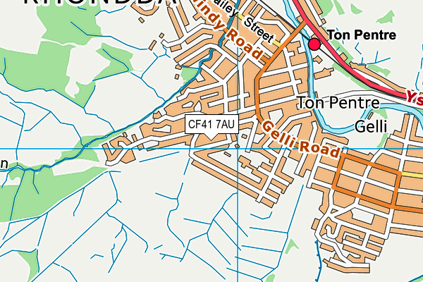 CF41 7AU map - OS VectorMap District (Ordnance Survey)