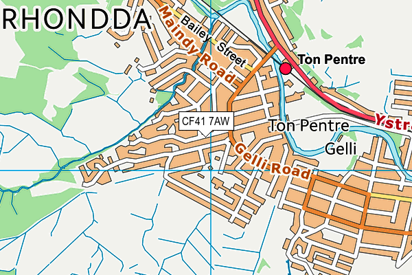 CF41 7AW map - OS VectorMap District (Ordnance Survey)