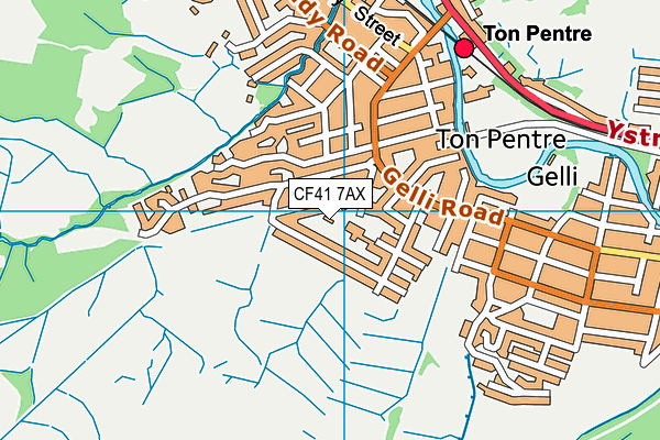 CF41 7AX map - OS VectorMap District (Ordnance Survey)