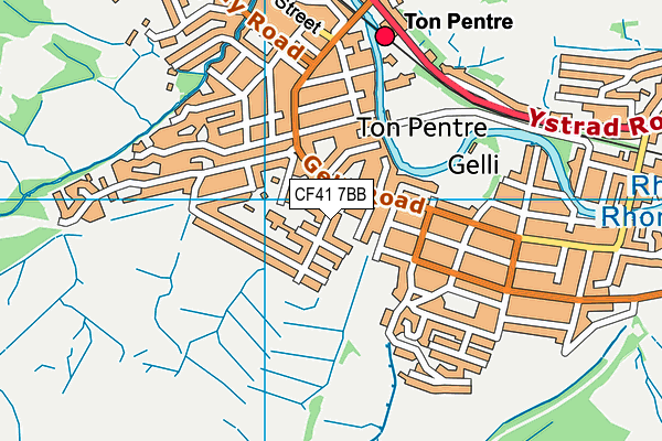 CF41 7BB map - OS VectorMap District (Ordnance Survey)