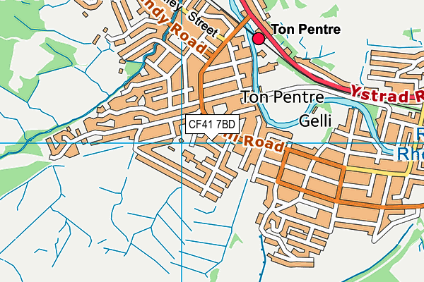 CF41 7BD map - OS VectorMap District (Ordnance Survey)