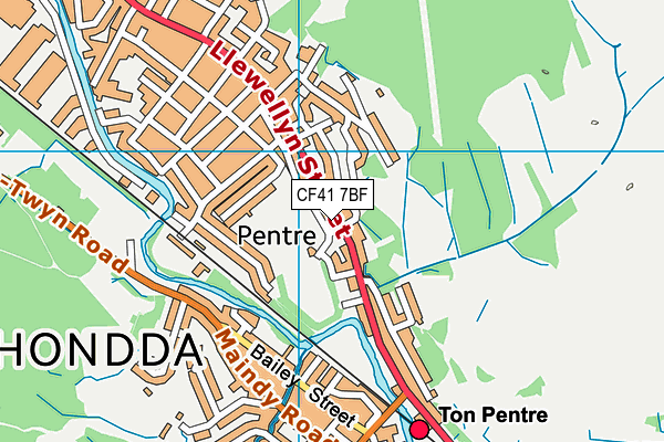 CF41 7BF map - OS VectorMap District (Ordnance Survey)