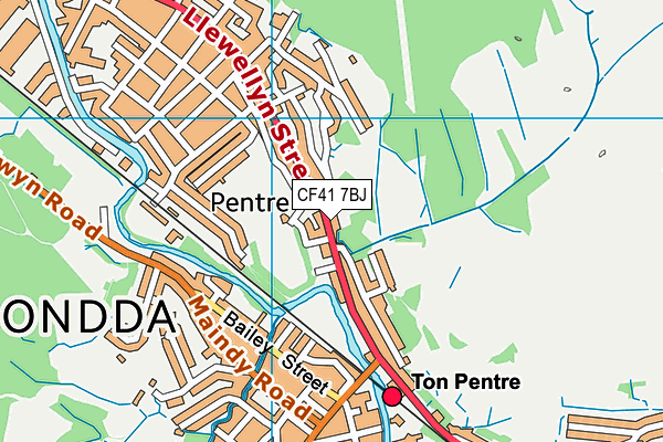 CF41 7BJ map - OS VectorMap District (Ordnance Survey)