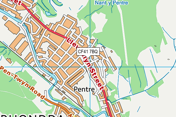 CF41 7BQ map - OS VectorMap District (Ordnance Survey)