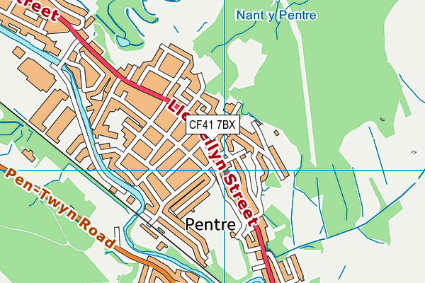 CF41 7BX map - OS VectorMap District (Ordnance Survey)