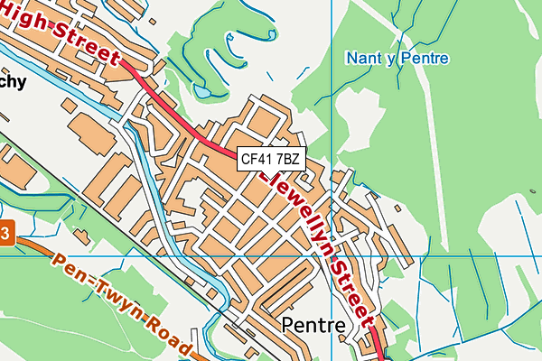 CF41 7BZ map - OS VectorMap District (Ordnance Survey)