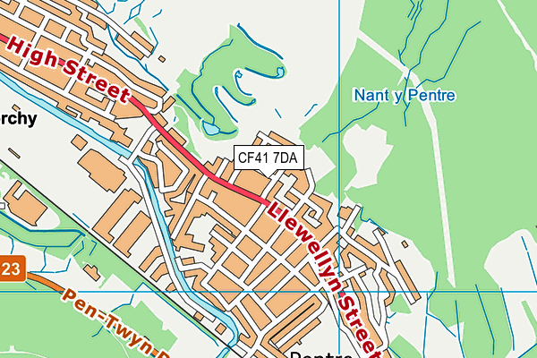 CF41 7DA map - OS VectorMap District (Ordnance Survey)