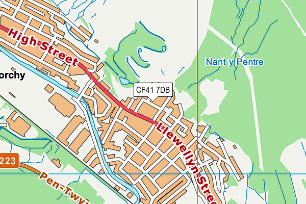 CF41 7DB map - OS VectorMap District (Ordnance Survey)