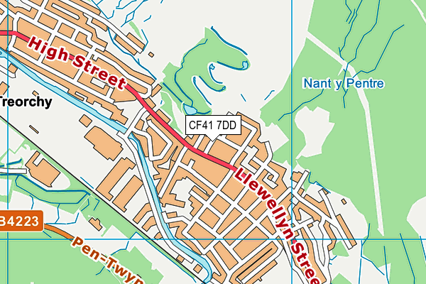 CF41 7DD map - OS VectorMap District (Ordnance Survey)