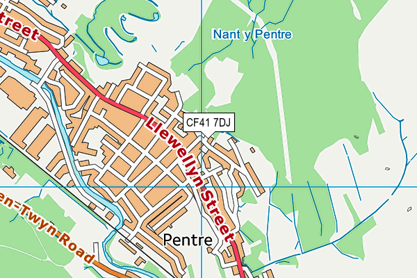 CF41 7DJ map - OS VectorMap District (Ordnance Survey)