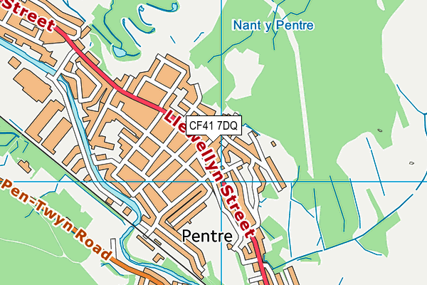 CF41 7DQ map - OS VectorMap District (Ordnance Survey)