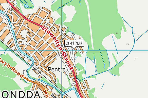 CF41 7DR map - OS VectorMap District (Ordnance Survey)