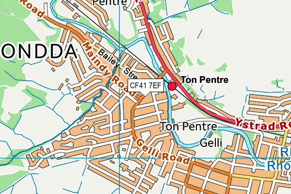 CF41 7EF map - OS VectorMap District (Ordnance Survey)