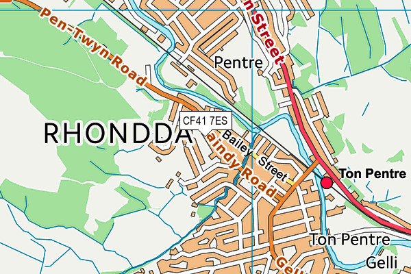 CF41 7ES map - OS VectorMap District (Ordnance Survey)