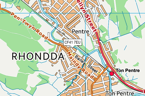 CF41 7EU map - OS VectorMap District (Ordnance Survey)