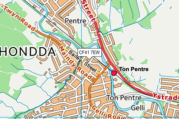 CF41 7EW map - OS VectorMap District (Ordnance Survey)