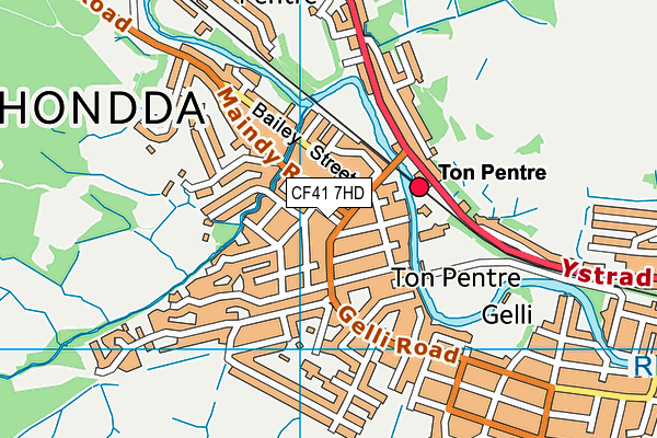 CF41 7HD map - OS VectorMap District (Ordnance Survey)