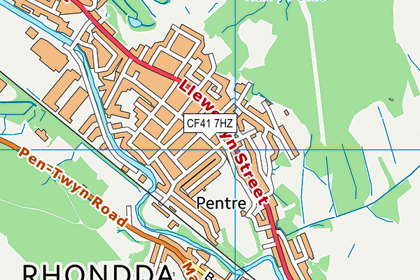 CF41 7HZ map - OS VectorMap District (Ordnance Survey)