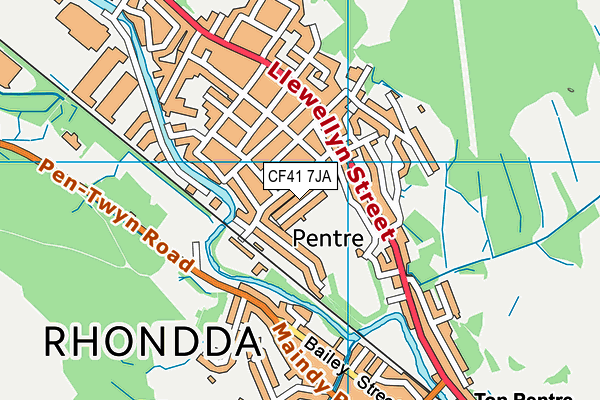 CF41 7JA map - OS VectorMap District (Ordnance Survey)